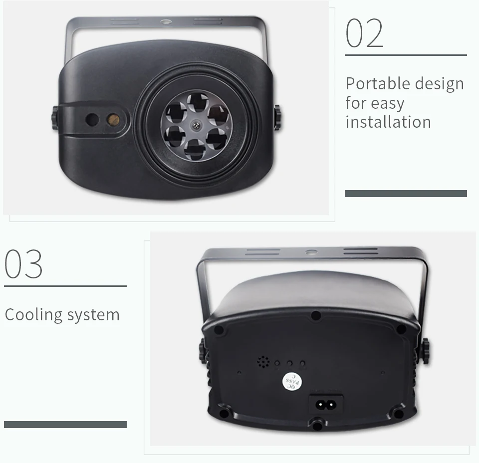 YSH Laser Disco Light Party Lamp Fog Machine Radiation DJ Controller Projecter Led Music Stage Home Decoration Gift RGB Strobe