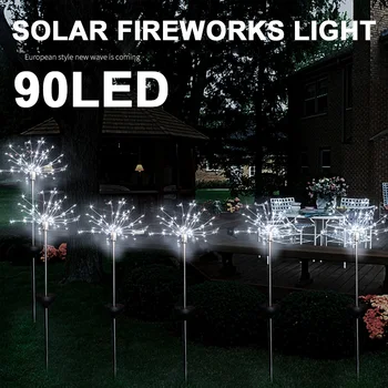 

Fairy Bouquet Dandelion Lights Firework String Light Solar Fairy Light Wedding Landscape Lamp Garden/Yard Creative
