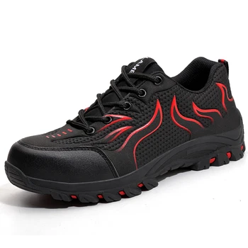 

New rubber soles breathable safety shoes steel toe work shoes shatterproof and puncture proof Protect the toes
