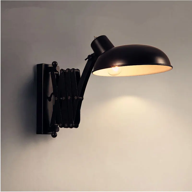 Loft American Retro Lighting Industrial Style Personalized Living Room Dining Bedroom Corridor Retractable Iron Wall Lamp | Лампы и