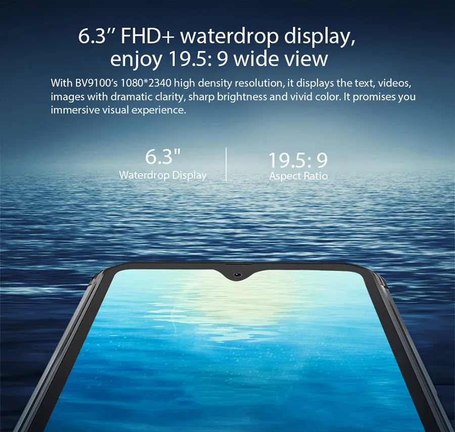 Мобильный телефон Blackview BV9100, 4 ГБ, 64 ГБ, экран 6,3 дюйма, Восьмиядерный Android 9,0, 16 Мп, быстрая зарядка, 13000 мАч, OTG, NFC, смартфон