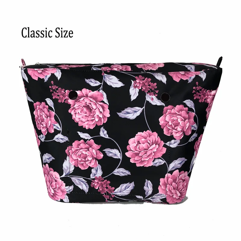 designer bags Floral Border Lining Colorful Print  Inner Zipper Pocket For Classic Mini Obag insert with inner waterproof coating for O bag wristlet corsage Totes