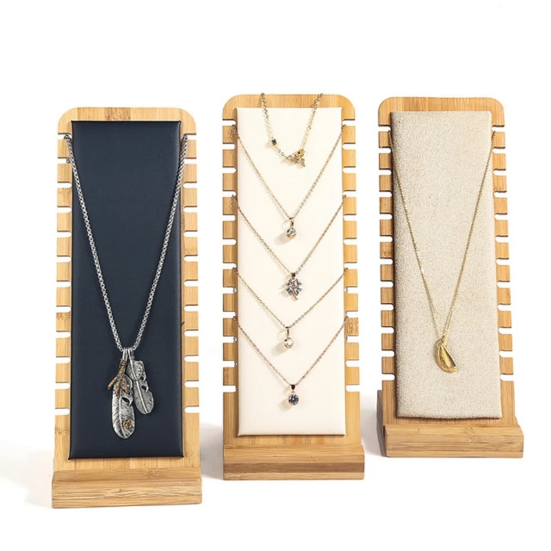 3pcs/Set Bamboo Jewelry Display Stand Holder Showcase Bracelet Necklace Display 