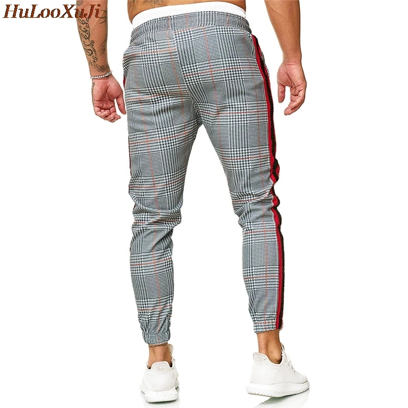 HuLooXuJi Штаны для Фитнес карандаш Штаны Slim Fit лямки комбинированная одежда в клетку; брюки для бега и детей постарше мягкие тренировочные Штаны нам Размеры: S-2XL
