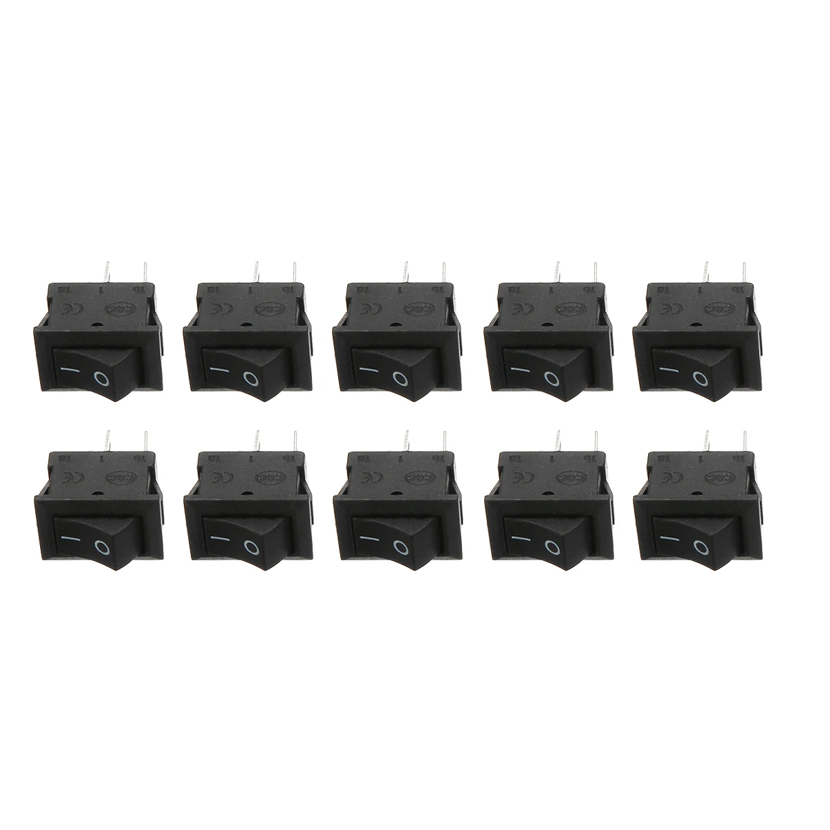 Mayitr 10 шт. 2 Pin 3A 250 V/6A 125V кнопка включения/выключения SPST Рокер тумблер набор 12V DC для автомобилей Лодка переключатели