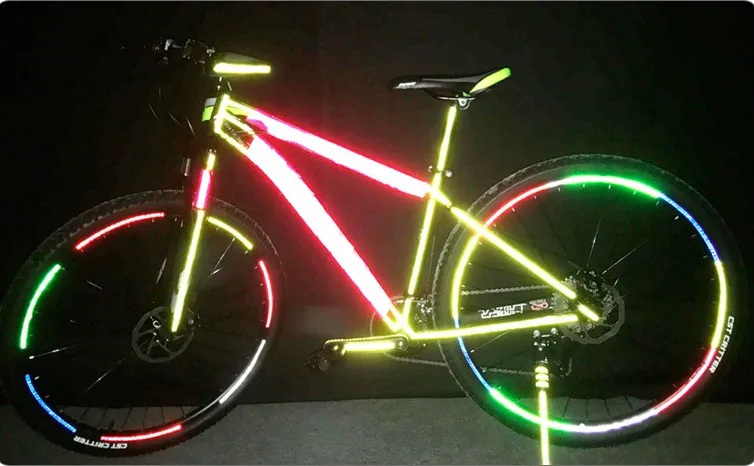 MTB велосипед велосипедная отражающая лента Флуоресцентные MTB светоотражающие наклейки клейкая лента велосипедные Наклейки Аксессуары для велосипеда
