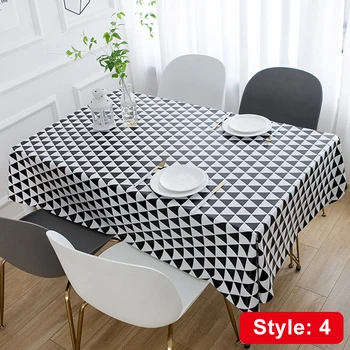 

Tablecloth Dustproof Rectangle Table Cover Slip Resistant Simple Plaid Style 140*180cm RT88