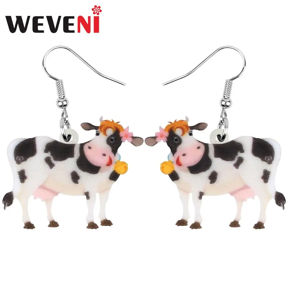 Цветок-колокольчик молочный скот корова серьги ферма животное висячие украшения