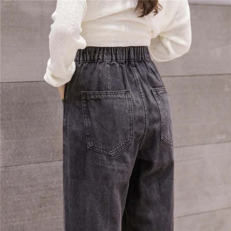 Корейский стиль, женские узкие джинсовые брюки, джинсы с высокой талией, женские повседневные винтажные джинсы, джинсы бойфренда для мамы, светло-голубые уличные