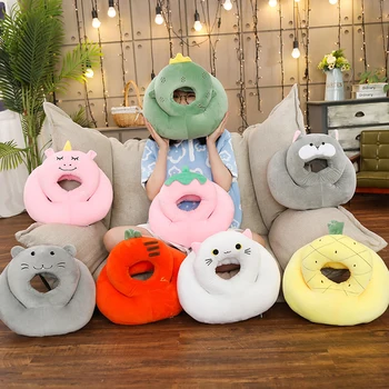 

Creative Cartoon Nap Pillow Neck Head Support Cushion Travel Accessories for Airplanes Car Train Practical Gifts for Adults