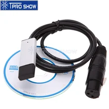 Adaptador de Interfaz de USB a DMX de 1,8 M, Cable de PC a controlador DMX, atenuador USB DMX 512, conversión de señal para efectos de iluminación de escenario DJ