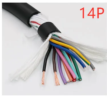 14C 20AWG 100M 22AWG/20AWG/18AWG 10/12/14/16 core Транспортировочная лента кабель 5 м гибкий провод с ПВХ-изоляцией TRVV устойчивость к изгибу коррозионно-стойкие медный провод - Цвет: 14C 20AWG 100M
