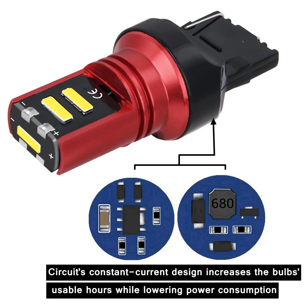 T20 7440 W21W WY21W ڵ 극ũ , ֵ CSP LED ,  õ, ڵ  , ȭƮ  ο 12V, 2 