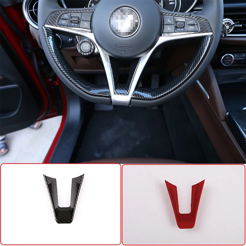 For Alfa Romeo Giulia Stelvio 2017 2018 2019 Car Accessories ABS Steering Wheel U-shaped Frame Trim Interior Modification | Автомобили и