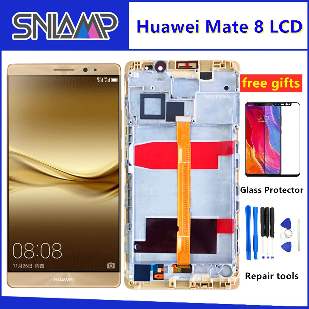 

6.0"Original Display For HUAWEI Mate 8 LCD Touch Screen with Frame Digitizer Replacement Display For Mate 8 Mate8 Lcds NXT-L29