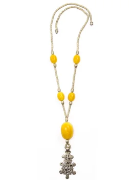 

Yellow beads necklace cross habesha