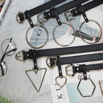 

Women Big Silver Metal Ring PU Leather Waist Belt Fringe Tassel Wide Belt Ladies Retro Pin Buckle Waistband for Jeans