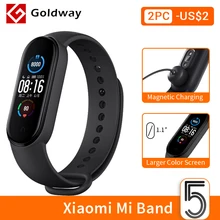 Xiaomi-Pulseira inteligente Mi Band 5 em 4 cores, banda inteligente à prova d'água esportiva com bluetooth, tela amoled, banda inteligente com rastreador de preparo fisico Miband 5