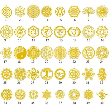 

1Set Flower Invitation Metal Copper Sticker Energy Tower Paste DIY Jewelry Tool AXYD