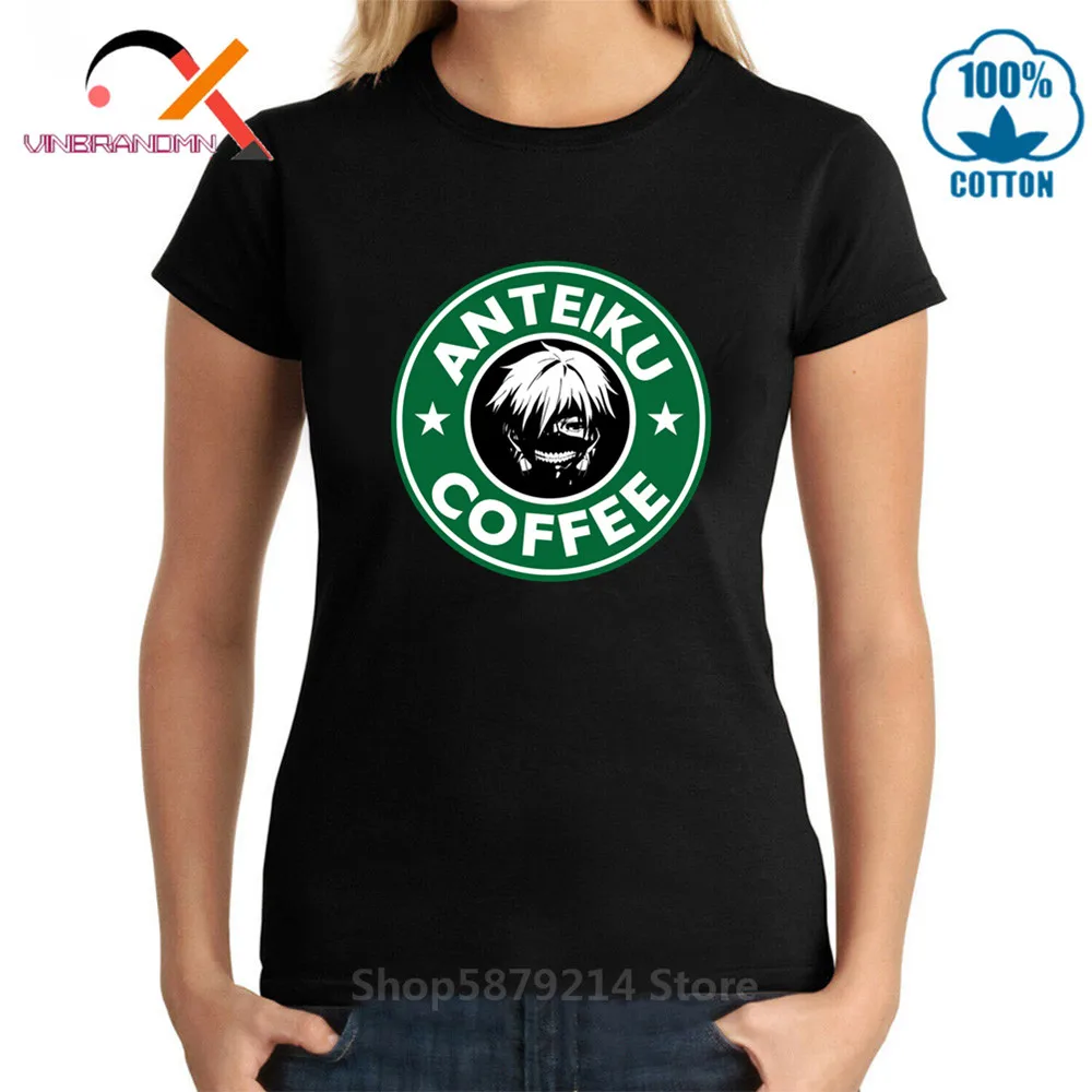 Футболка с принтом крови Anteiku Coffee футболка Tokyo Ghoul женские зеленые топы Уникальные