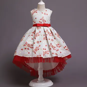 

4-14Y girl dress girl's sleeveless print ball dress kids party costume kids Christmas evening dress evening dress