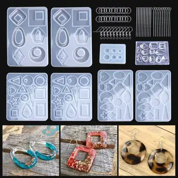 

248Pcs/set Silicone Earring Pendant Molds DIY Crystal Epoxy Tool Set with Drill and Bag Pendant Mold For Jewelry Craft Making