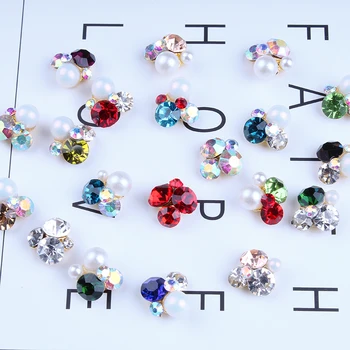 

100pcs/lot Nai Crystal Nail Rhinestones Dimond Pearl Gems Nail Charms Jewelry For Nail Art Decor Nail Rhinestones Charms JC401