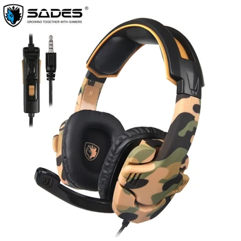

SADES SA-930 3.5mm Gaming Headset HiFi Stereo Sound Camouflage Wired Control Headphone with HD Microphone for PUBG PS4 PC Laptop