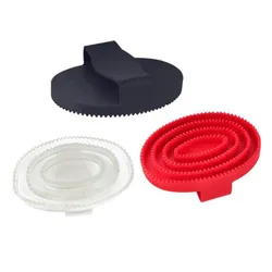 Cavassion Equestrian Rubber Zigzag Design Massage Brush Horse Stable Saddlery  Tools Brushing Equipment