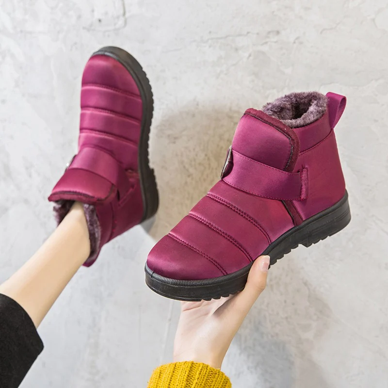 

Women h Snow Boots Female Warm Plus Ankle Shoes Fashion Buckle Non Slip Waterpfoof Simplicity Ladies Shoes Soft Casual Plus Size