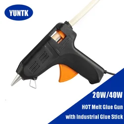 Pistolet à colle thermofusible 20W 40W, avec bâton de colle industriel, Mini outils ménagers de bricolage, pistolets à chaleur industriels 