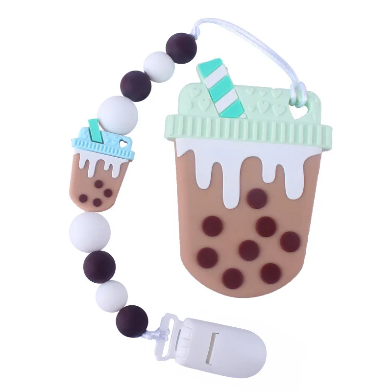 Baby toy 4 DIY Детский Прорезыватель для зубов из пищевого силикона, цветная соска для мороженого, держатель на цепочке, силиконовая соска для кормления, игрушка в подарок - Цвет: Baby toy 4