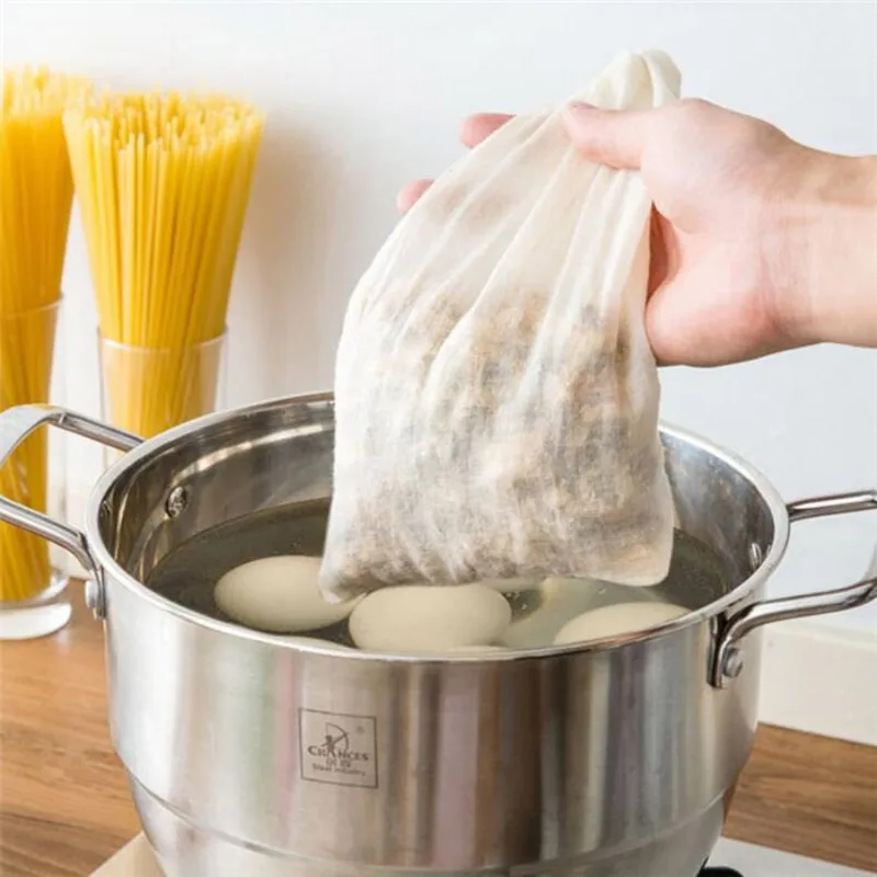 1 Pcs 100 Cotton Cloth Bag Spice Strainer Mesh Filter Herbal Ball