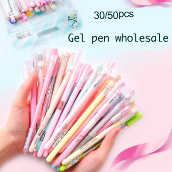 

Cartoon Creative Gel Pens Wholesale 30/50pcs Gel Pen Set Value Pack Student Kids writing Pens 0.38 0.35 0.5mm School Stationery