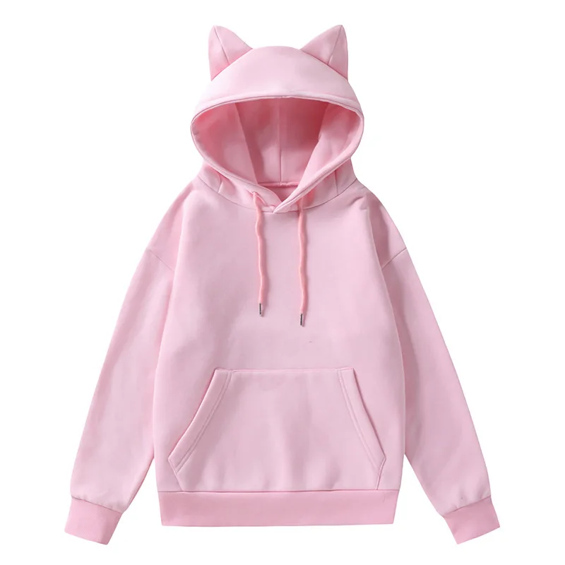 hoodie herren solo levelling sweatshirt herren худи Y2K Damen Langarm Kaninchen Hoodie Sweatshirt Pullover Tops Sweatshirt Katze mit Ohren Kawaii 2025 Neu – Detail 3