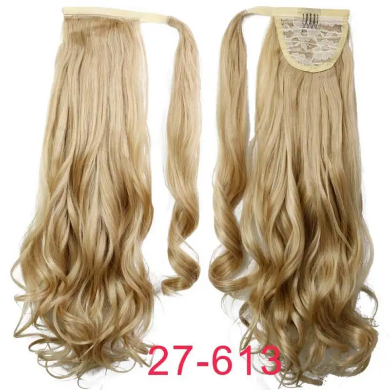 Длинный рулон конский хвост парик волосы кудрявые шнурки конский хвост синтетические волосы кусок для женщин Поддельные булочки клип в наращивание волос