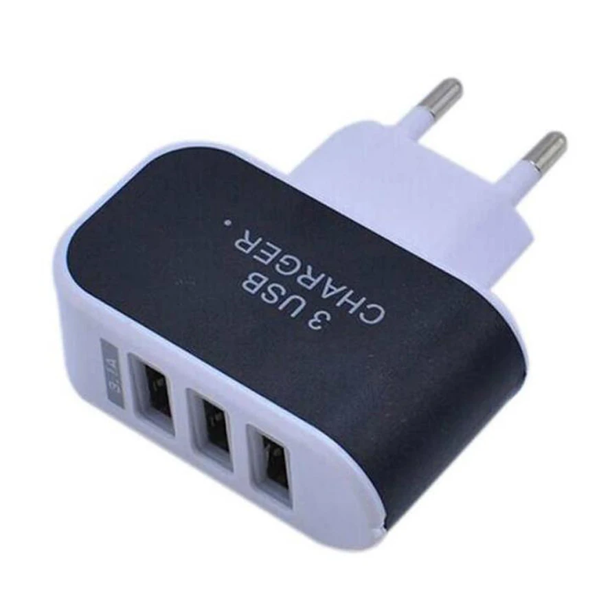 EU/US стандартный штепсельная зарядная станция 3 usb порта дорожный адаптер