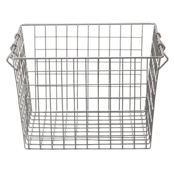 

Household Storage Case Iron Craft Storage Basket Book Friut Storage Box Multifunctional Sundries Holder for Storage Grey
