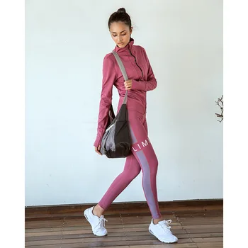 

Autumn And Winter Running Sports Fitness Casual Jacket Women's Solid Color Versatile Quick-Dry Zipper Jacket Yoga Clothes Long