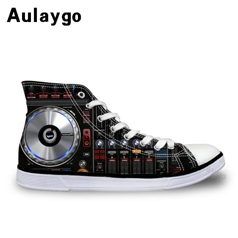 

Aulaygo 3D DJ Music Notes Pattern High Top Canvas Kids Shoes Chidlren's 2020 Fashion Sneakers Outdoor Lace Up Girl Boys Footwear