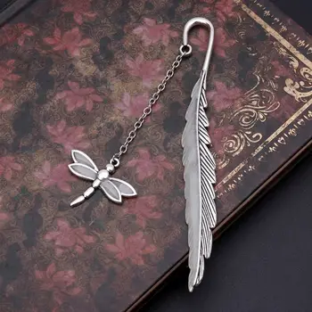 

Glow In The Dark Luminous Book Marker Creative Feather Dragonfly Bookmark Label School Office Stationery 090F