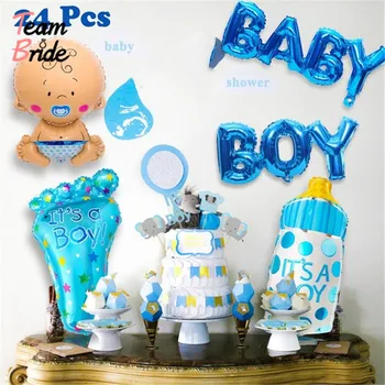 

1 Set Baby Shower Birthday Party Large Nipple Baby Bottle Feet Balloon Helium Globos 12Inch It's A Boy/Girl Latex Decor Supplies