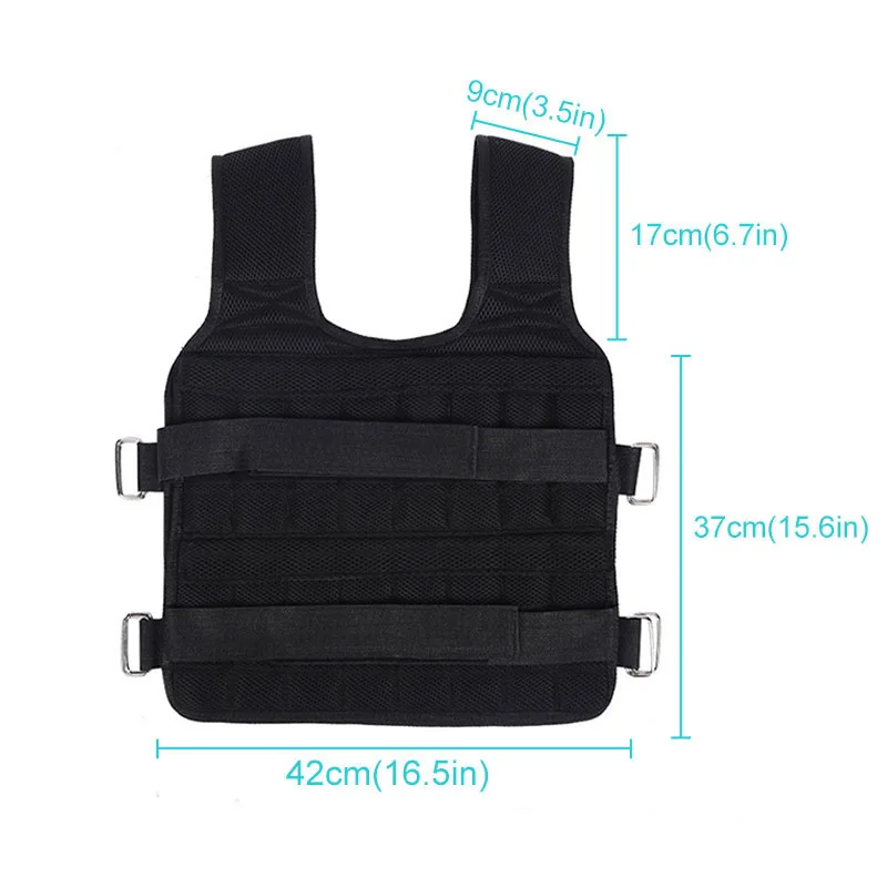 15KG 30KG Loading Weight Vest Adjustable Weights Jacket Breathable Shockproof with Multi Pockets For Running  Weight Lifting 2
