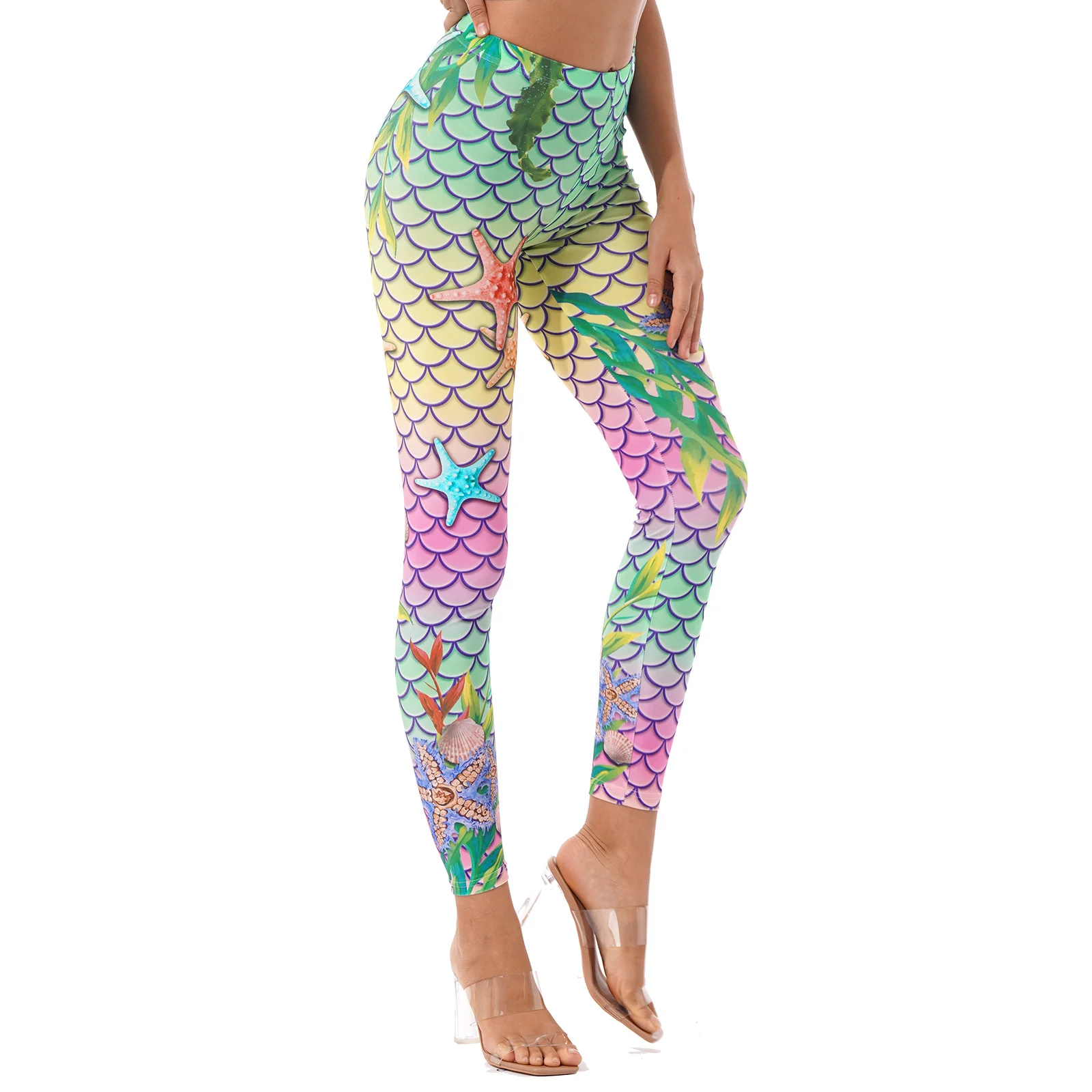 Mermaid Women Seamless Yoga Pants Fish 