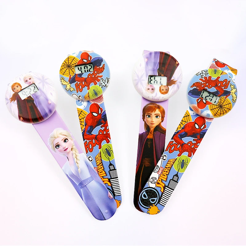 Disney Children's Digital Wristwatch Cartoon Spider-man Frozen Clapping Watch Kids Watches Complete Calendar LED Display afbeelding