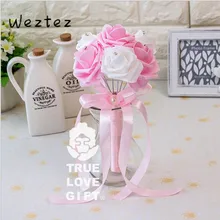 Лента с розами Кристалл Свадебные букеты ручной работы красивый цветок невесты Свадебный букет из искусственных цветов SPH150