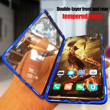 

Metal Magnetic Case for Huawei P20 P30 pro Mate 10 20 Pro lite Tempered Glass Back Magnet Cases Cover for Honor 20 pro 10i Case