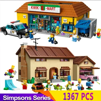 

The Carton Lepining 16005 Simpsons House 16004 Kwik E Mart Building Blocks Bricks Compatible with 71016 71006 Set Kid Gifts