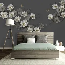 Пользовательские Настенные обои 3D Ручная роспись цветы и птицы красивая гостиная диван фон настенная декоративная живопись