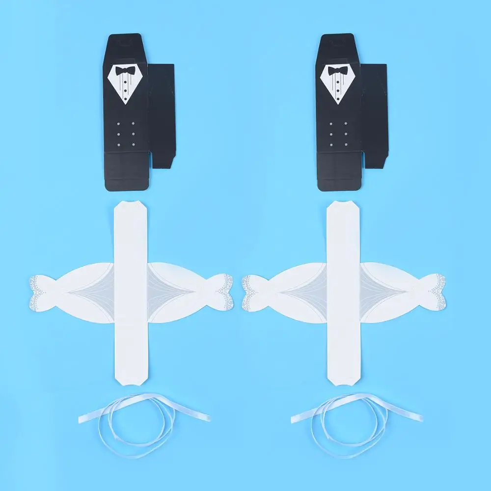 100 шт. коробка конфет для свадебных сувениров смокинг невесты и жениха